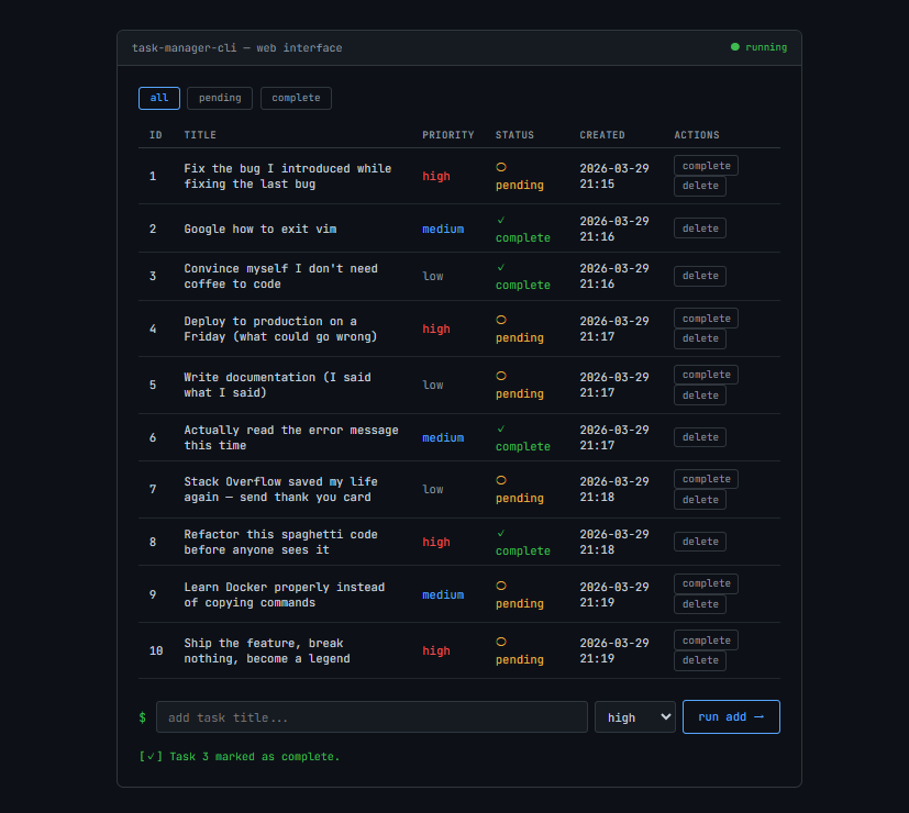 Task Manager CLI preview